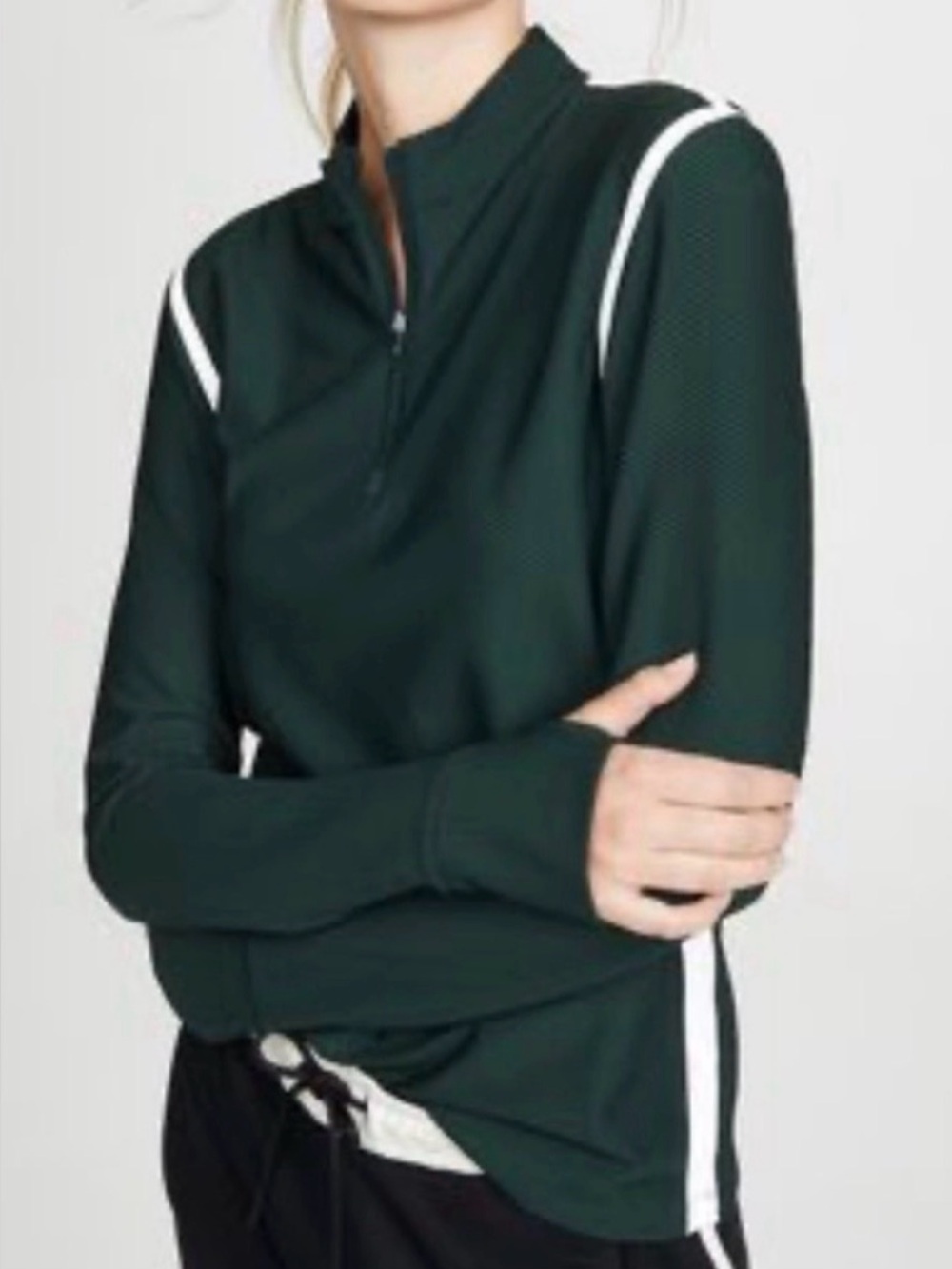 Tory Burch Sport Performance High
Visibility Quarter Zip Conifer Green Small S